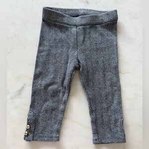 Janie and Jack Black and White Herringbone Leggings